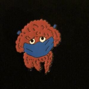 Dog with Mask Pin Brooch